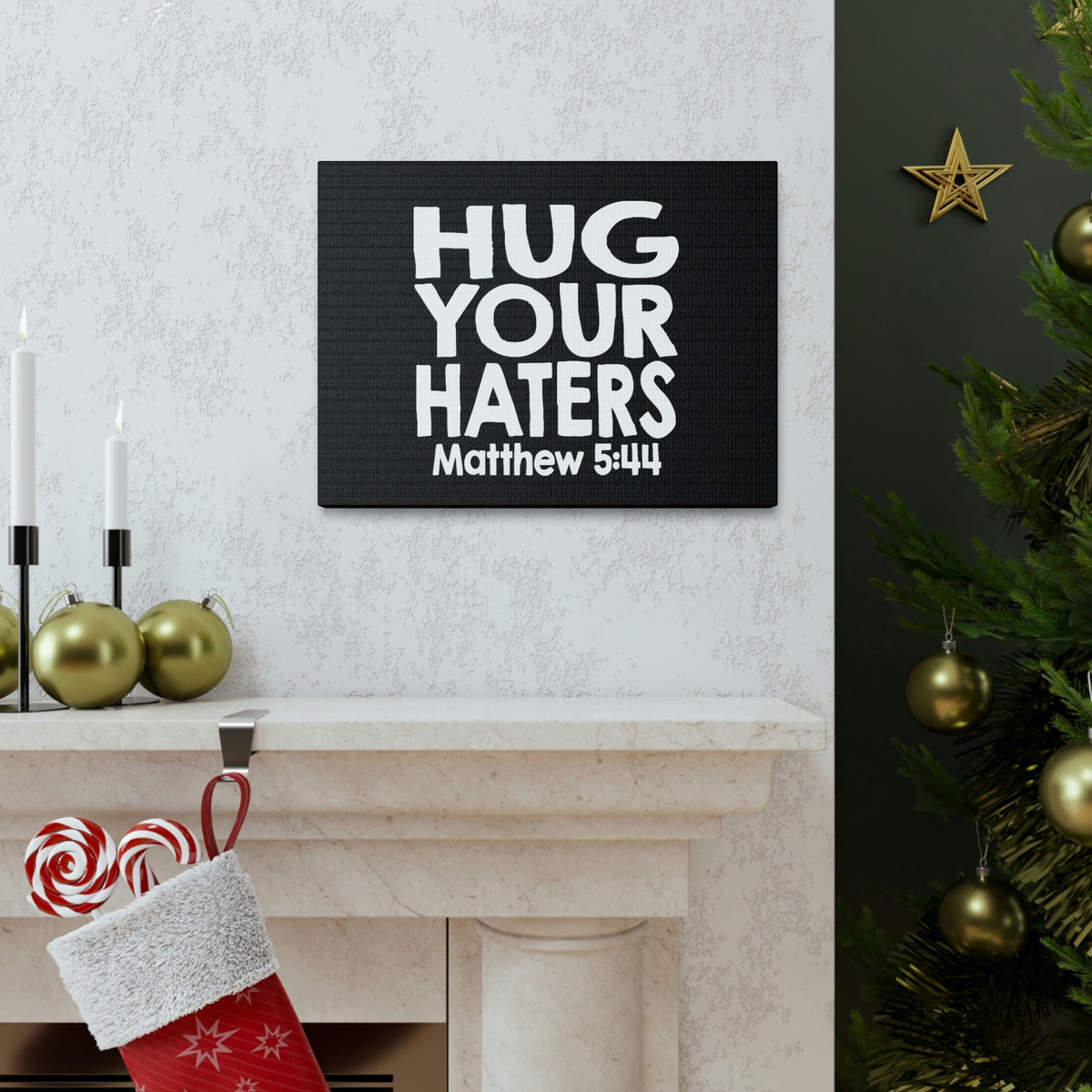 Scripture Walls Hug Matthew 5:44 Bible Verse Canvas Christian Wall Art Ready to Hang Unframed-Express Your Love Gifts