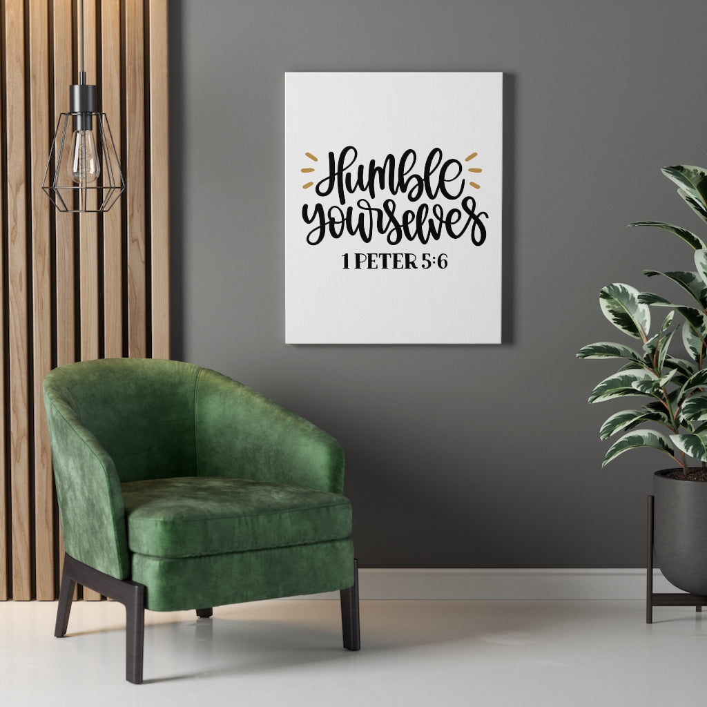 Scripture Walls Humble 1 Peter 5:6 Bible Verse Canvas Christian Wall Art Ready to Hang Unframed-Express Your Love Gifts