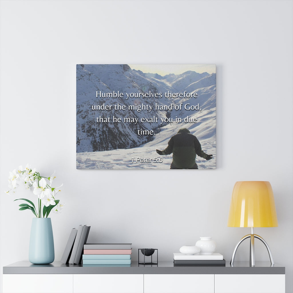 Scripture Walls Humble Yourselves 1 Peter 5:6 Bible Verse Canvas Christian Wall Art Ready to Hang Unframed-Express Your Love Gifts