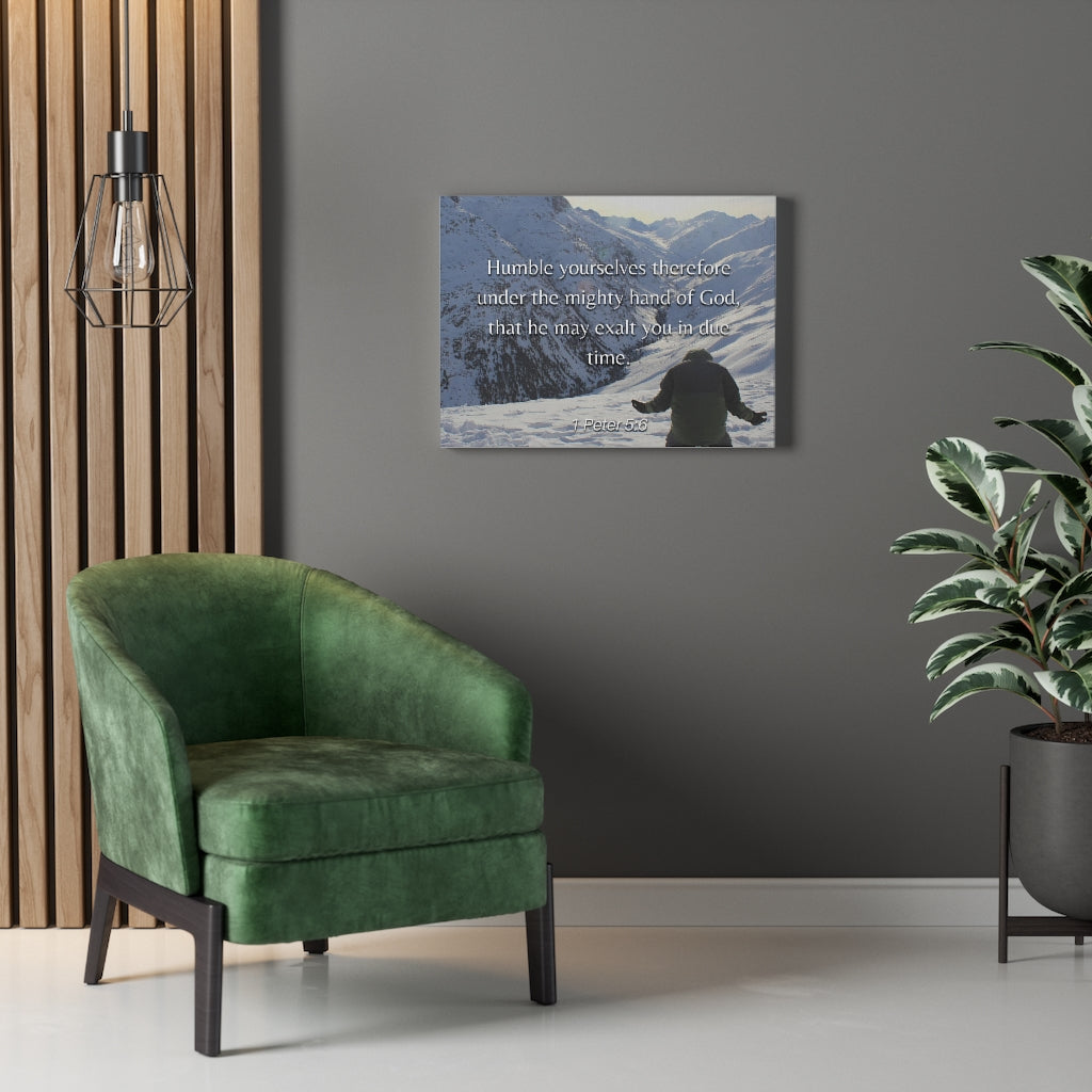 Scripture Walls Humble Yourselves 1 Peter 5:6 Bible Verse Canvas Christian Wall Art Ready to Hang Unframed-Express Your Love Gifts