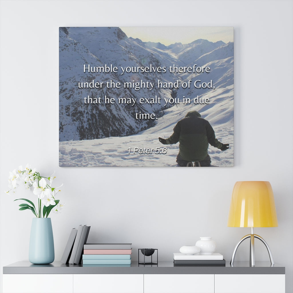 Scripture Walls Humble Yourselves 1 Peter 5:6 Bible Verse Canvas Christian Wall Art Ready to Hang Unframed-Express Your Love Gifts