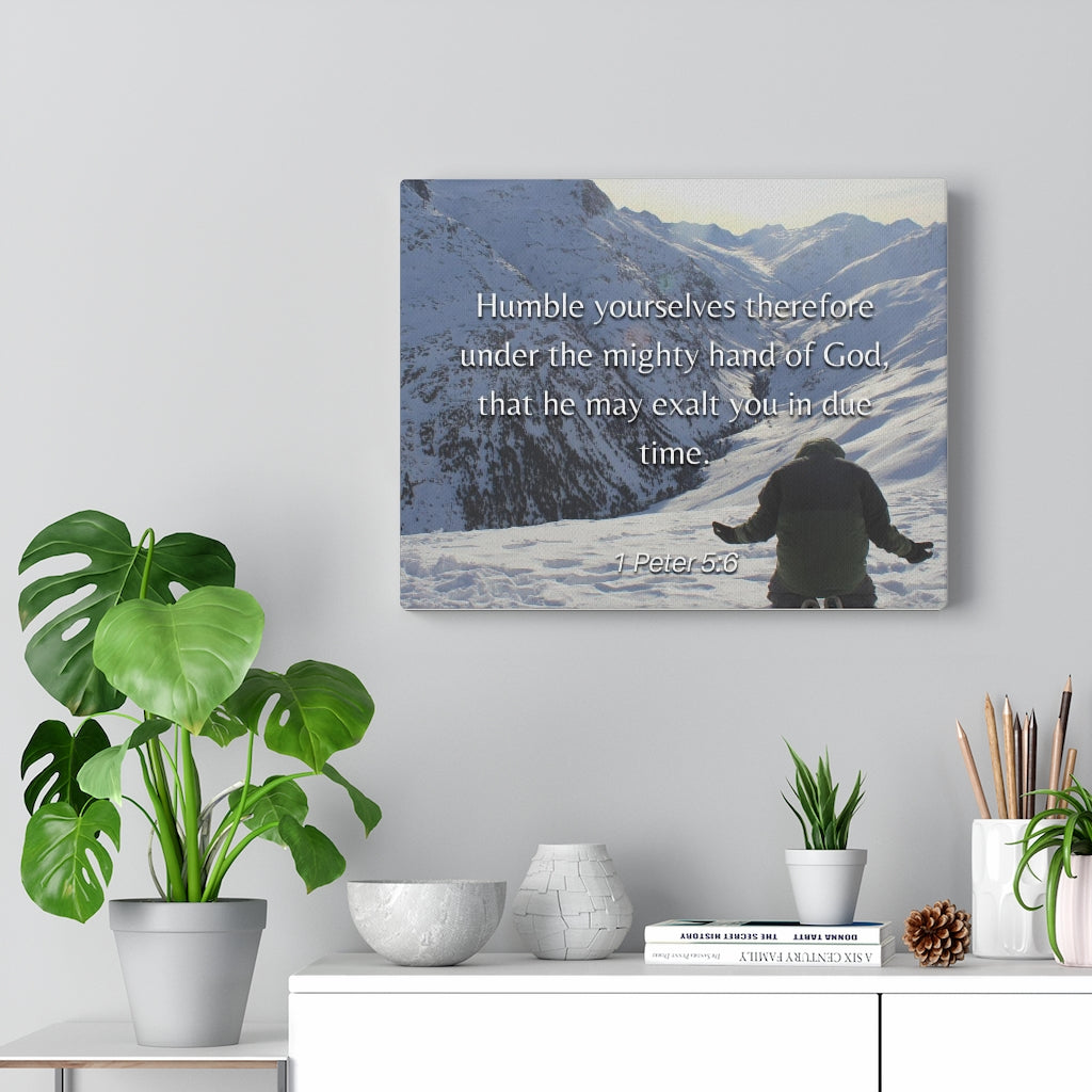 Scripture Walls Humble Yourselves 1 Peter 5:6 Bible Verse Canvas Christian Wall Art Ready to Hang Unframed-Express Your Love Gifts
