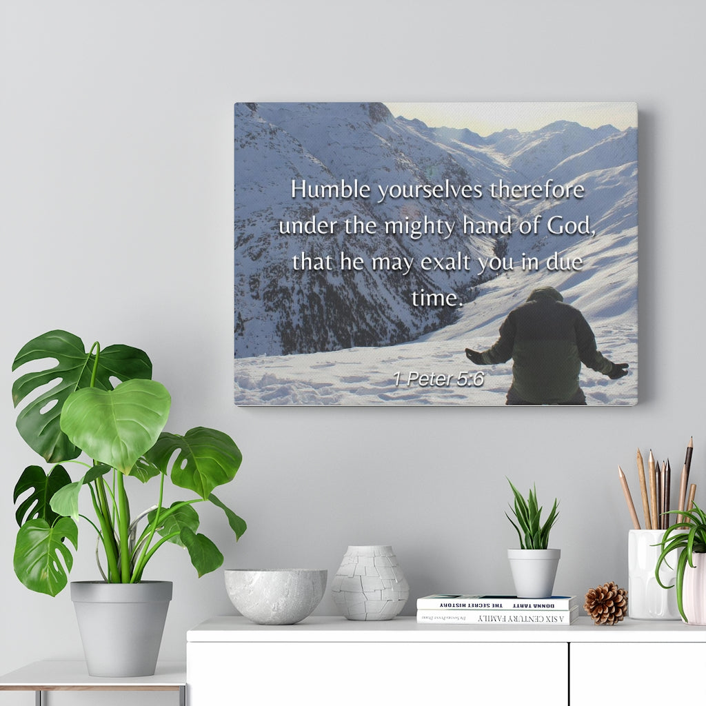Scripture Walls Humble Yourselves 1 Peter 5:6 Bible Verse Canvas Christian Wall Art Ready to Hang Unframed-Express Your Love Gifts