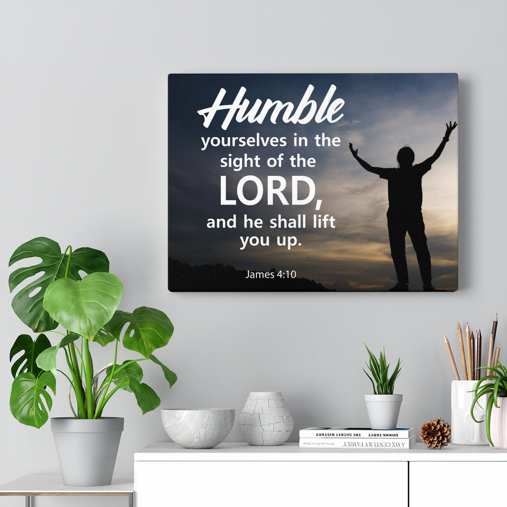 Scripture Walls Humble Yourselves in The Lord James 4:10 Bible Verse Canvas Christian Wall Art Ready to Hang Unframed-Express Your Love Gifts