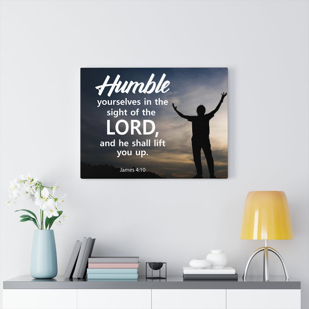 Scripture Walls Humble Yourselves in The Lord James 4:10 Bible Verse Canvas Christian Wall Art Ready to Hang Unframed-Express Your Love Gifts