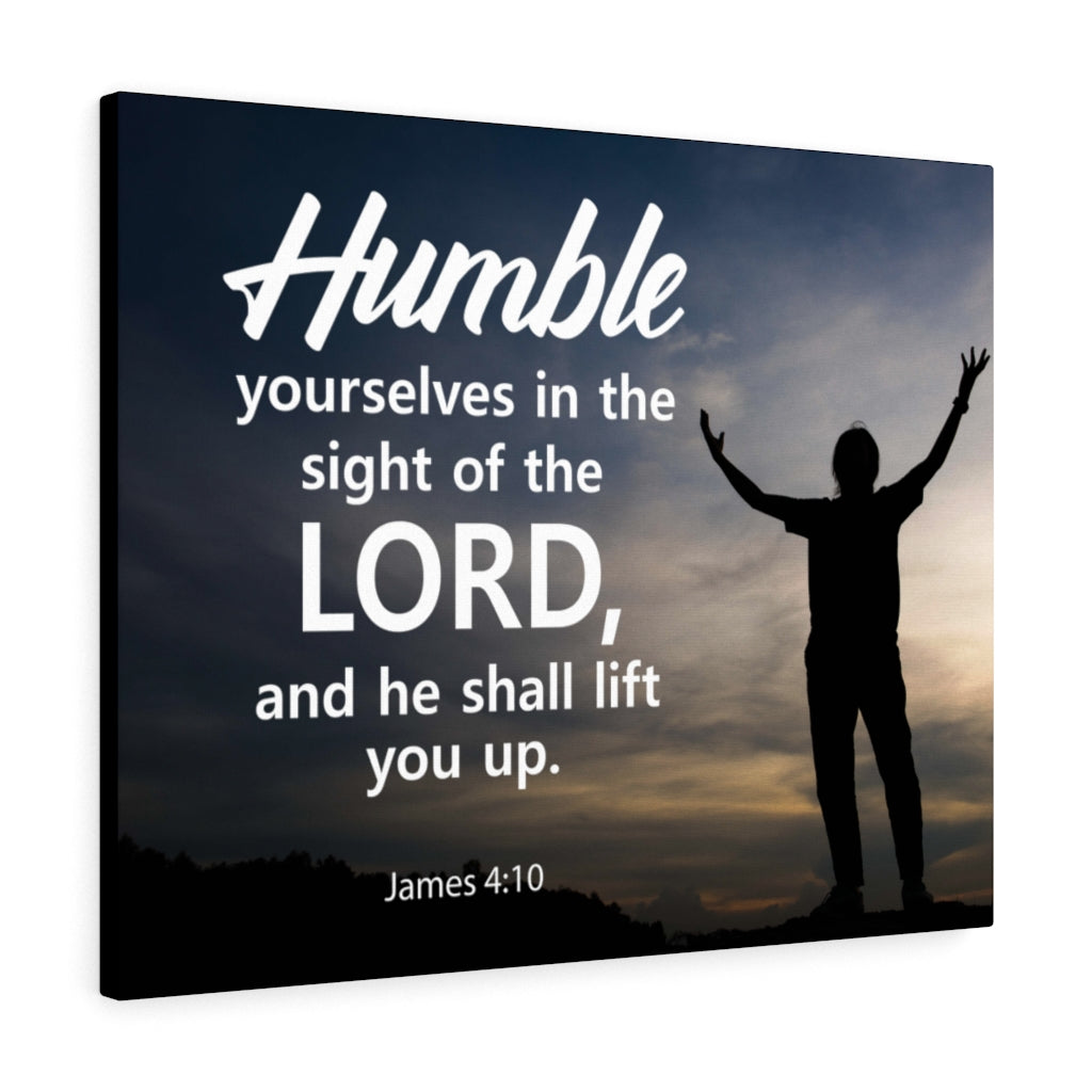 Scripture Walls Humble Yourselves in The Lord James 4:10 Bible Verse Canvas Christian Wall Art Ready to Hang Unframed-Express Your Love Gifts