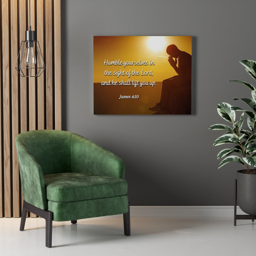 Scripture Walls Humble Yourselves James 4:10 Bible Verse Canvas Christian Wall Art Ready to Hang Unframed-Express Your Love Gifts