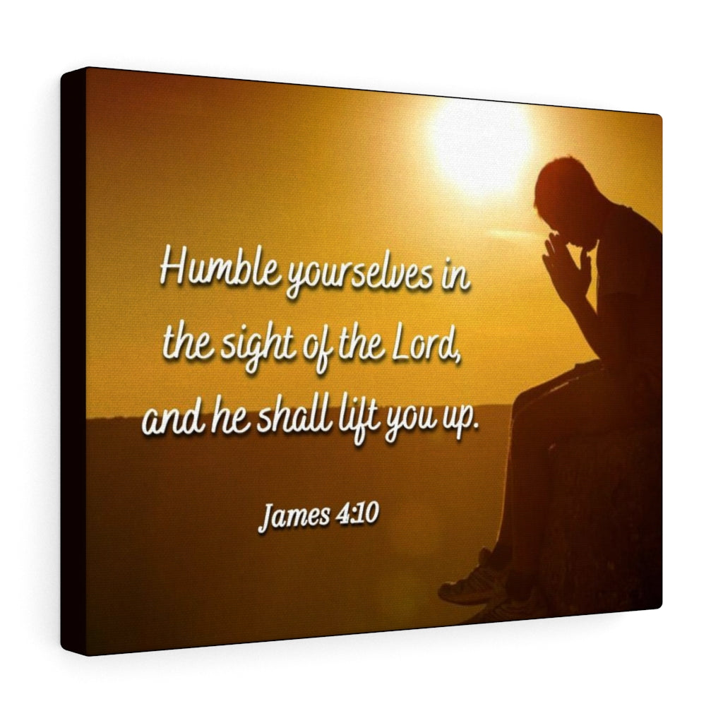 Scripture Walls Humble Yourselves James 4:10 Bible Verse Canvas Christian Wall Art Ready to Hang Unframed-Express Your Love Gifts