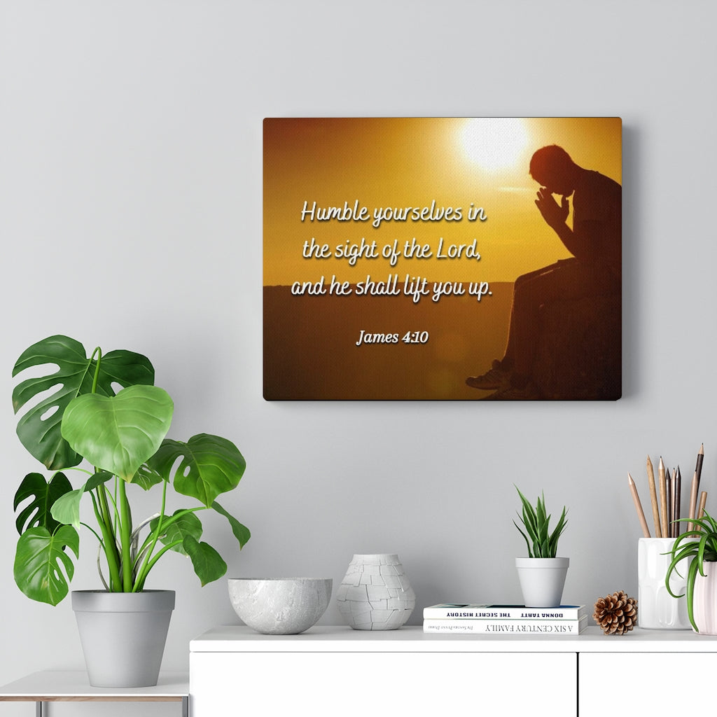 Scripture Walls Humble Yourselves James 4:10 Bible Verse Canvas Christian Wall Art Ready to Hang Unframed-Express Your Love Gifts
