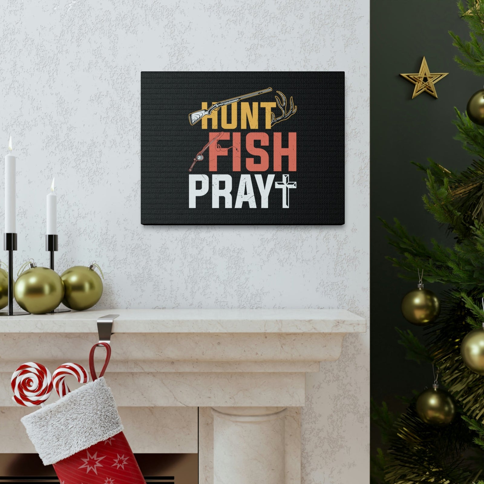 Scripture Walls Hunt, Fish, Pray Jeremiah 16:16 Christian Wall Art Bible Verse Print Ready to Hang Unframed-Express Your Love Gifts