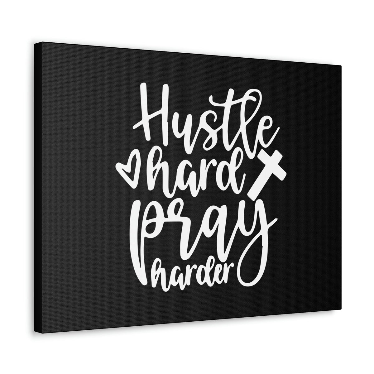 Scripture Walls Hustle Hard Pray Harder James 4:3 Black Christian Wall Art Bible Verse Print Ready to Hang Unframed-Express Your Love Gifts