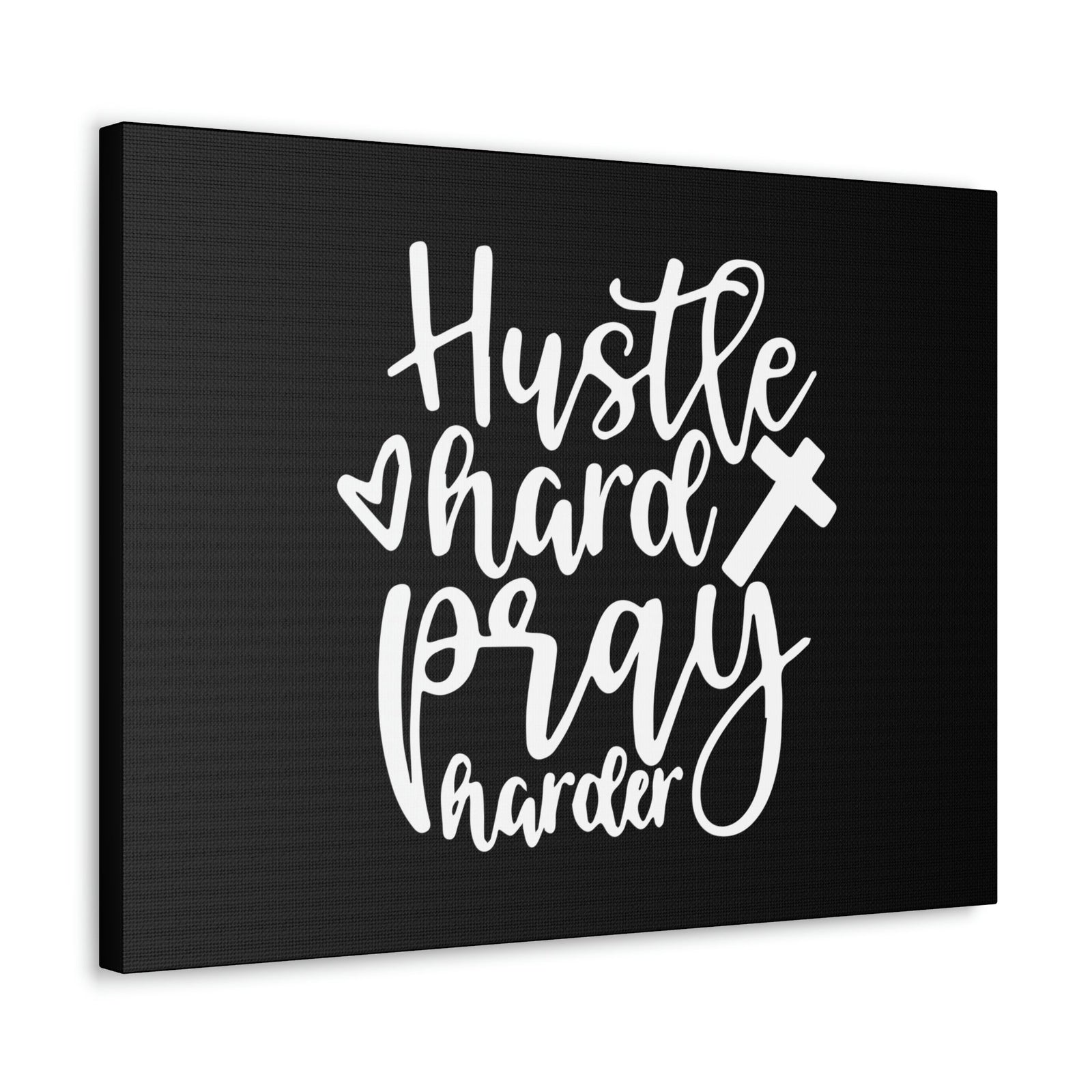 Scripture Walls Hustle Hard Pray Harder James 4:3 Black Christian Wall Art Bible Verse Print Ready to Hang Unframed-Express Your Love Gifts