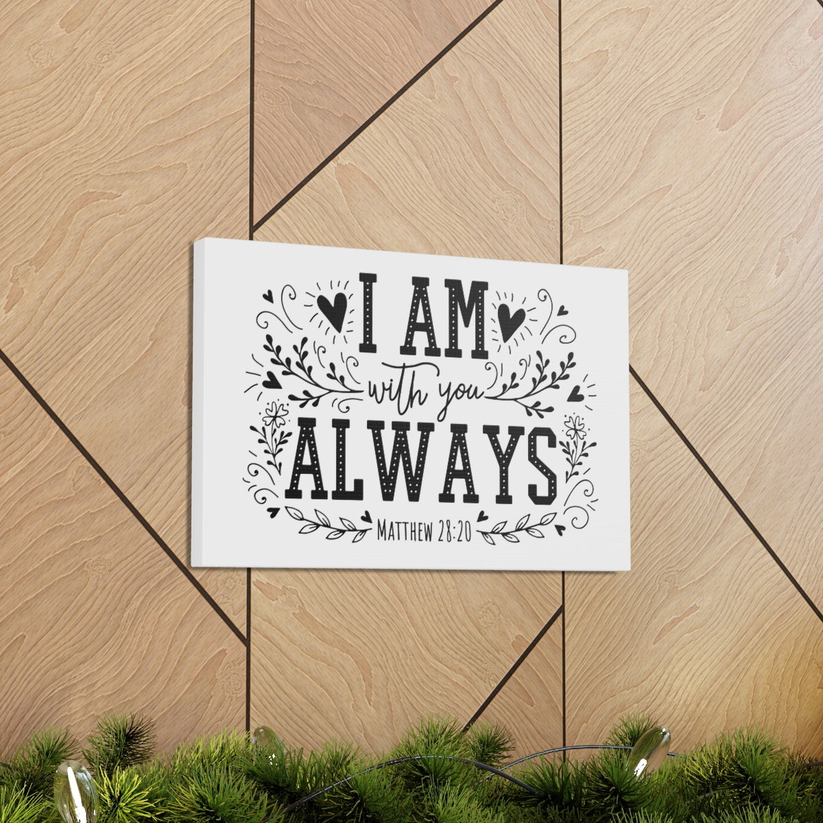 Scripture Walls I Am Always With You Matthew 28:20 Bible Verse Canvas Christian Wall Art Ready to Hang Unframed-Express Your Love Gifts