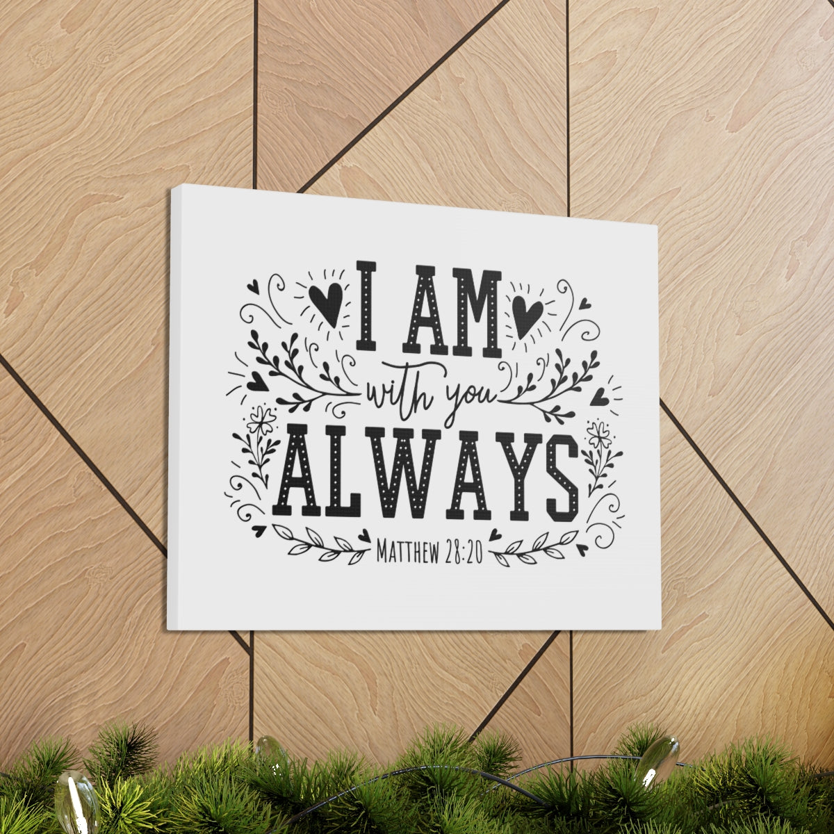 Scripture Walls I Am Always With You Matthew 28:20 Bible Verse Canvas Christian Wall Art Ready to Hang Unframed-Express Your Love Gifts