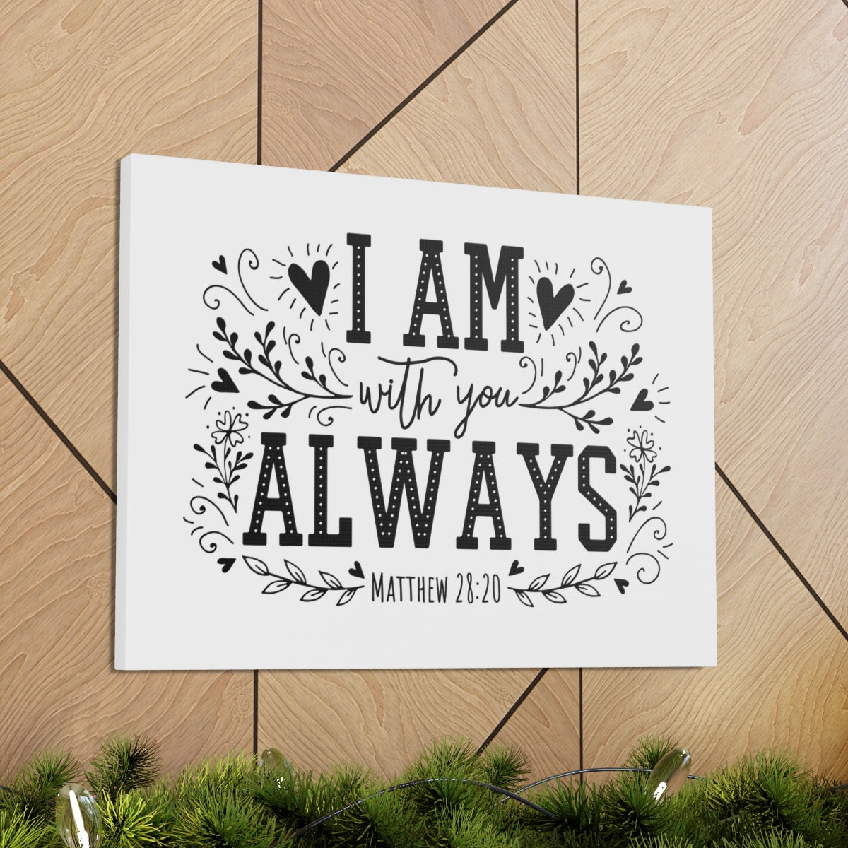Scripture Walls I Am Always With You Matthew 28:20 Bible Verse Canvas Christian Wall Art Ready to Hang Unframed-Express Your Love Gifts