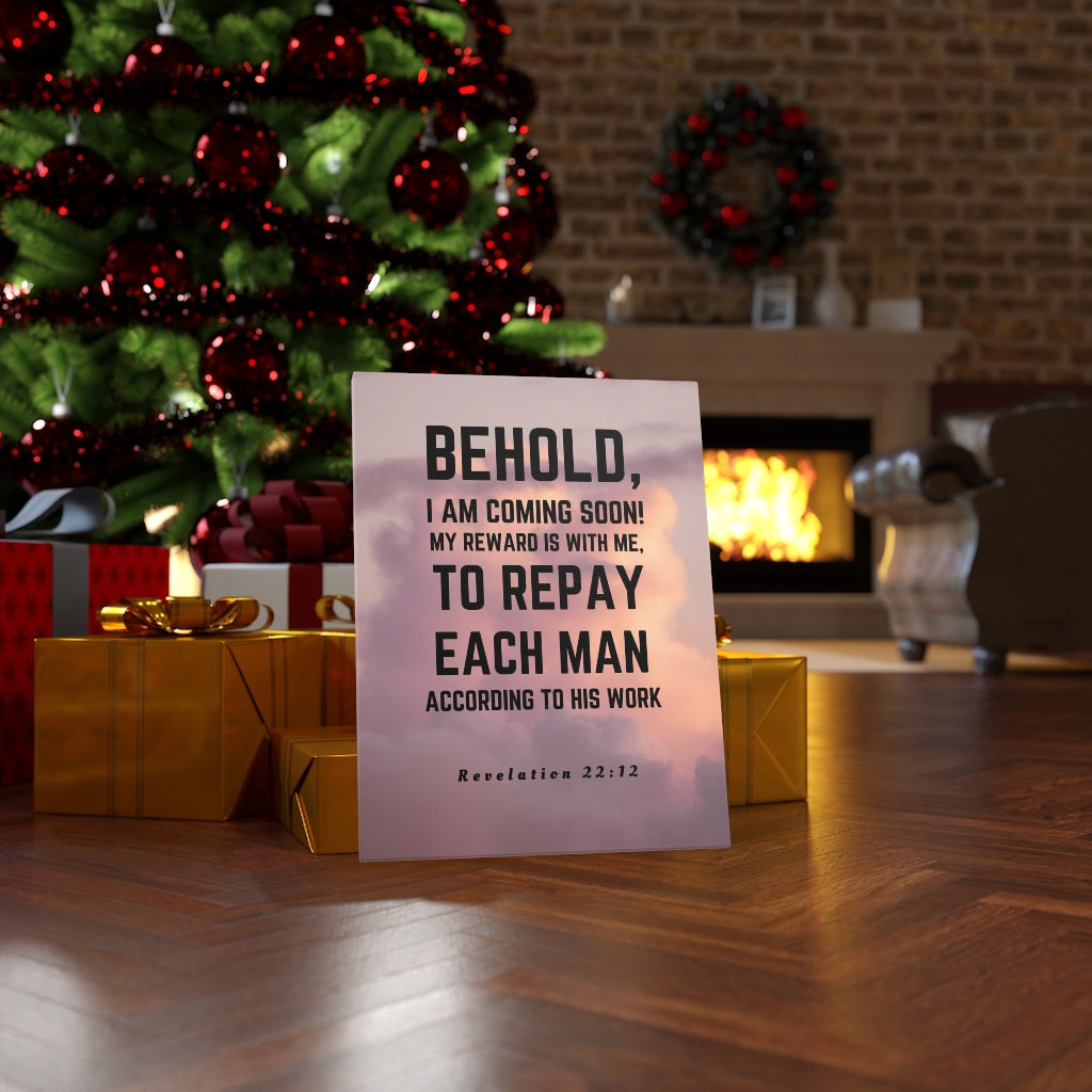 Scripture Walls I Am Coming Soon Revelation 22:12 Bible Verse Canvas Christian Wall Art Ready to Hang Unframed-Express Your Love Gifts