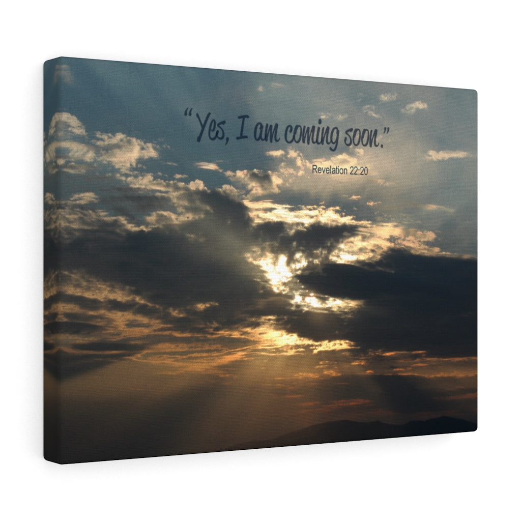 Scripture Walls I Am Coming Soon Revelation 22:20 Bible Verse Canvas Christian Wall Art Ready to Hang Unframed-Express Your Love Gifts