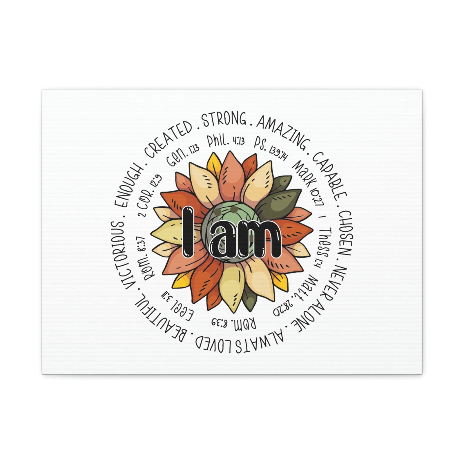 Scripture Walls I Am Created Revelation 4:11 Flower Multicolored Christian Wall Art Bible Verse Print Ready to Hang Unframed-Express Your Love Gifts