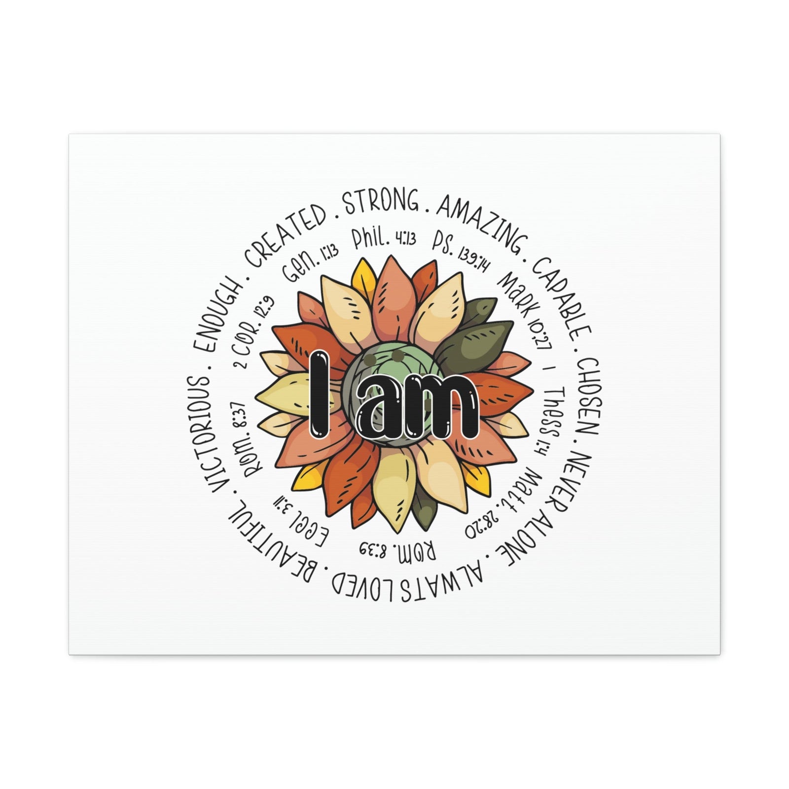 Scripture Walls I Am Created Revelation 4:11 Flower Multicolored Christian Wall Art Bible Verse Print Ready to Hang Unframed-Express Your Love Gifts