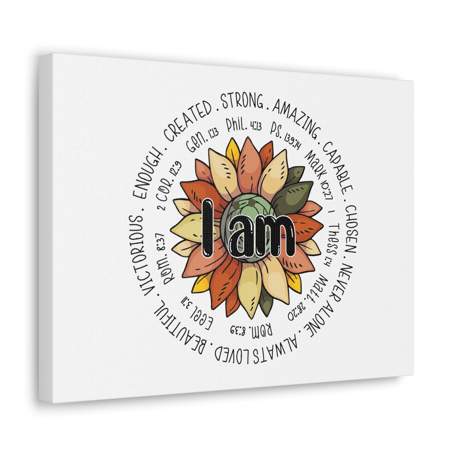 Scripture Walls I Am Created Revelation 4:11 Flower Multicolored Christian Wall Art Bible Verse Print Ready to Hang Unframed-Express Your Love Gifts