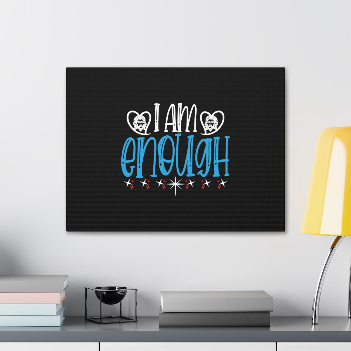 Scripture Walls I Am Enough Blue 2 Corinthians 12:9 Christian Wall Art Bible Verse Print Ready to Hang Unframed-Express Your Love Gifts