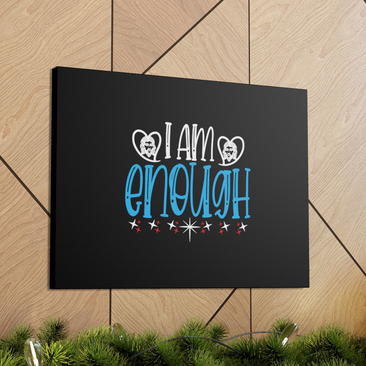 Scripture Walls I Am Enough Blue 2 Corinthians 12:9 Christian Wall Art Bible Verse Print Ready to Hang Unframed-Express Your Love Gifts