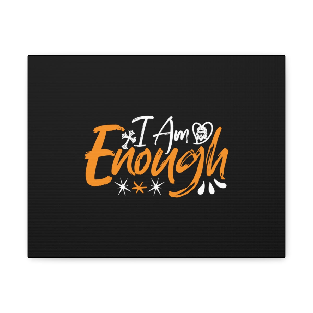 Scripture Walls I Am Enough Orange 2 Corinthians 12:9 Christian Wall Art Bible Verse Print Ready to Hang Unframed-Express Your Love Gifts
