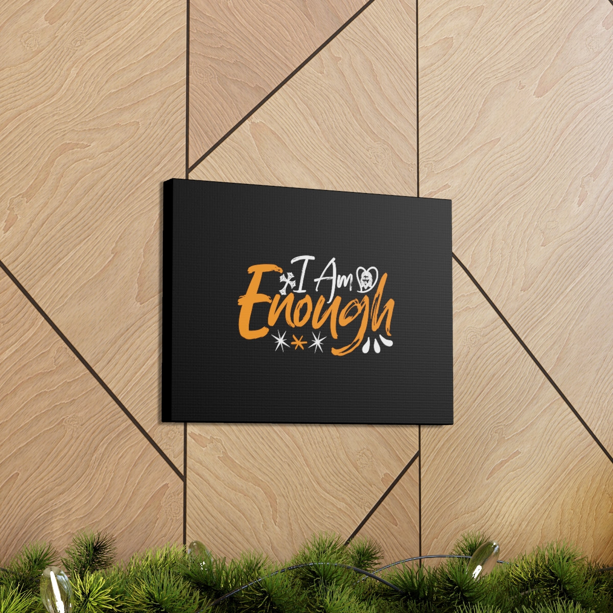 Scripture Walls I Am Enough Orange 2 Corinthians 12:9 Christian Wall Art Bible Verse Print Ready to Hang Unframed-Express Your Love Gifts