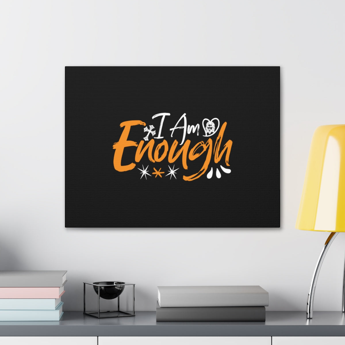 Scripture Walls I Am Enough Orange 2 Corinthians 12:9 Christian Wall Art Bible Verse Print Ready to Hang Unframed-Express Your Love Gifts