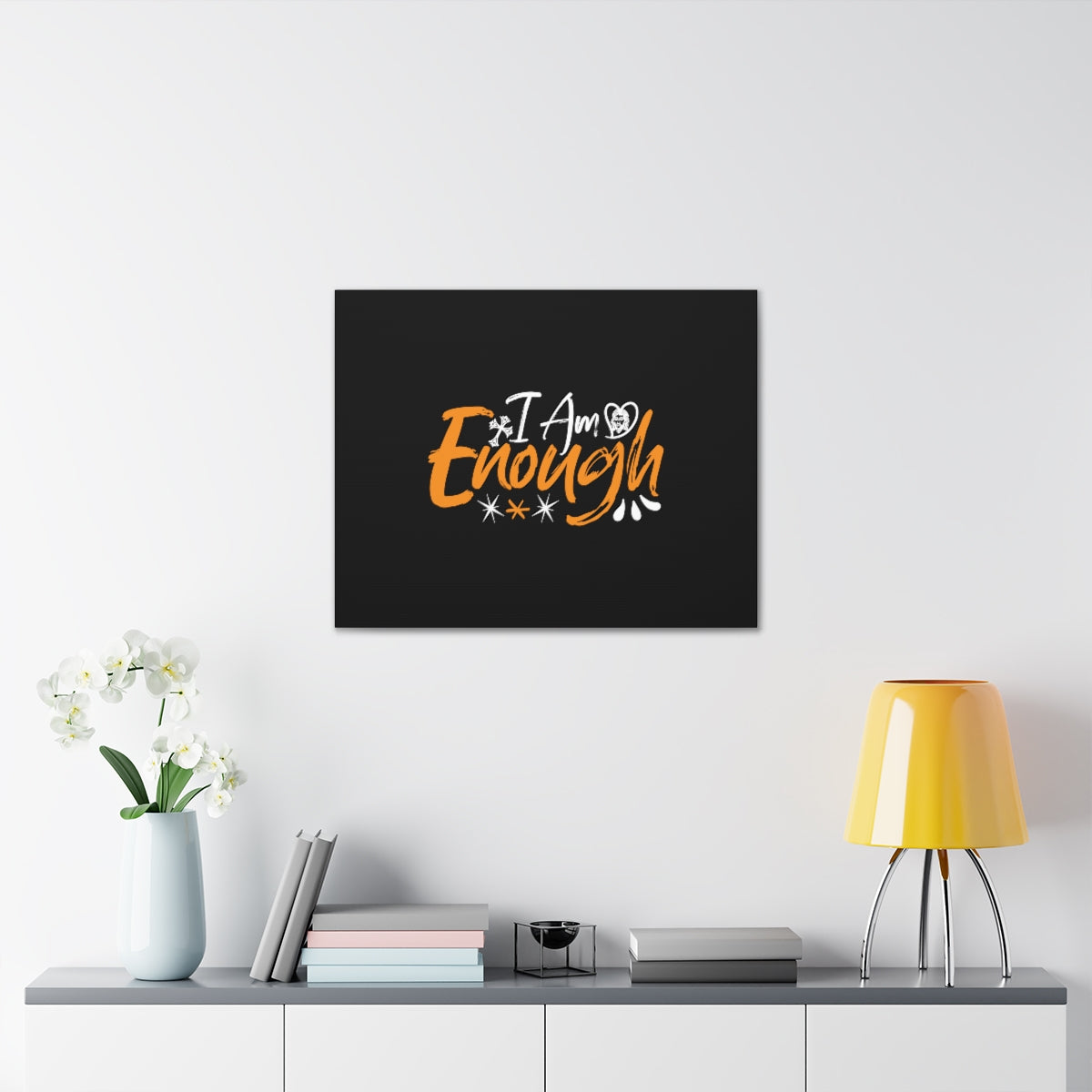Scripture Walls I Am Enough Orange 2 Corinthians 12:9 Christian Wall Art Bible Verse Print Ready to Hang Unframed-Express Your Love Gifts