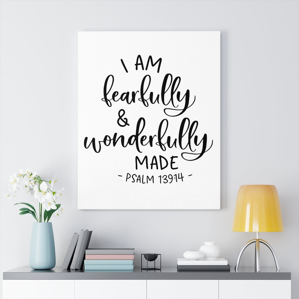 Scripture Walls I Am Fearfully Psalm 139:14 Bible Verse Canvas Christian Wall Art Ready to Hang Unframed-Express Your Love Gifts