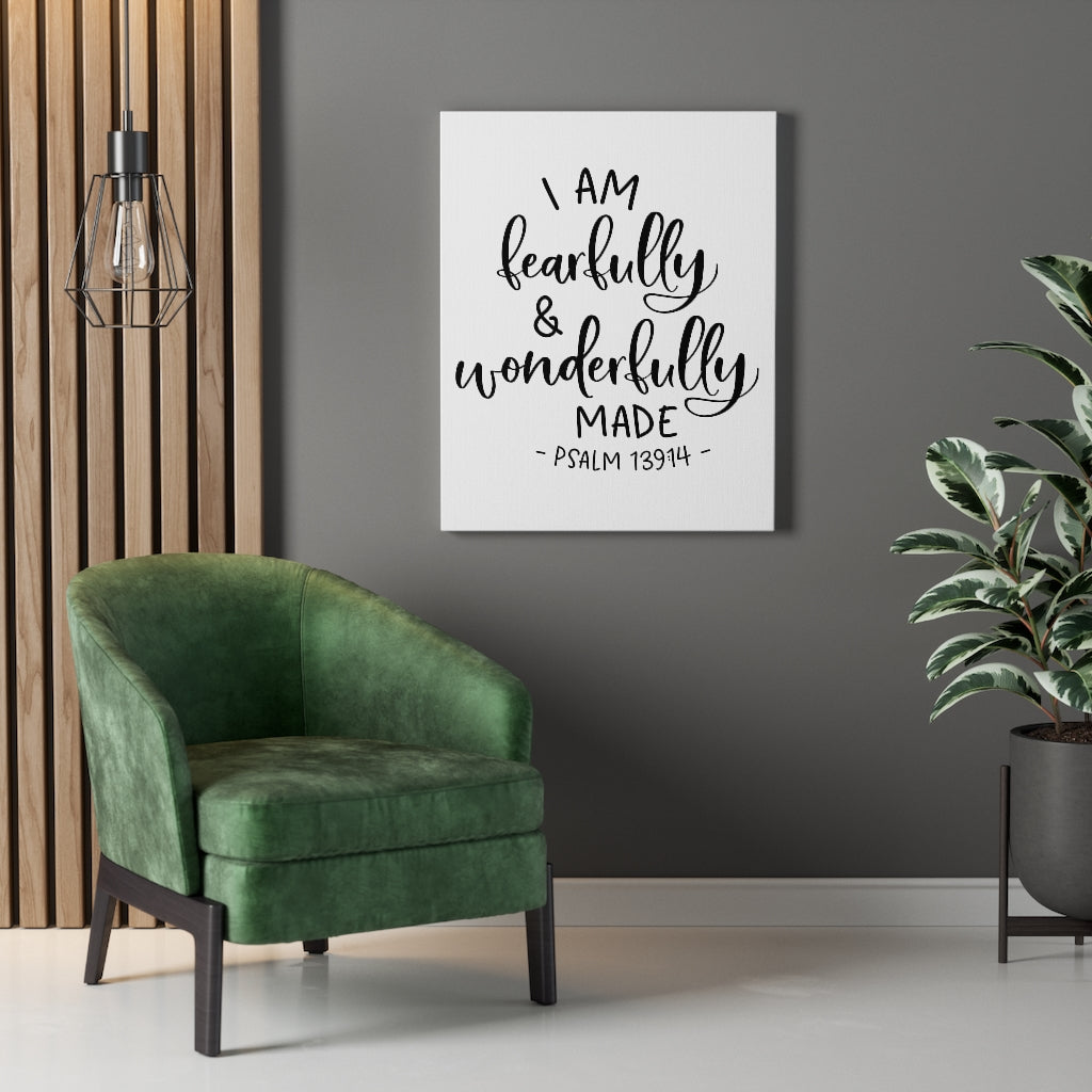 Scripture Walls I Am Fearfully Psalm 139:14 Bible Verse Canvas Christian Wall Art Ready to Hang Unframed-Express Your Love Gifts