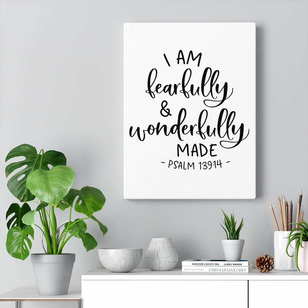 Scripture Walls I Am Fearfully Psalm 139:14 Bible Verse Canvas Christian Wall Art Ready to Hang Unframed-Express Your Love Gifts