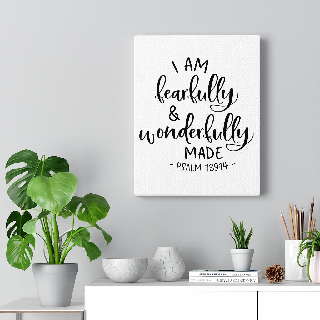 Scripture Walls I Am Fearfully Psalm 139:14 Bible Verse Canvas Christian Wall Art Ready to Hang Unframed-Express Your Love Gifts