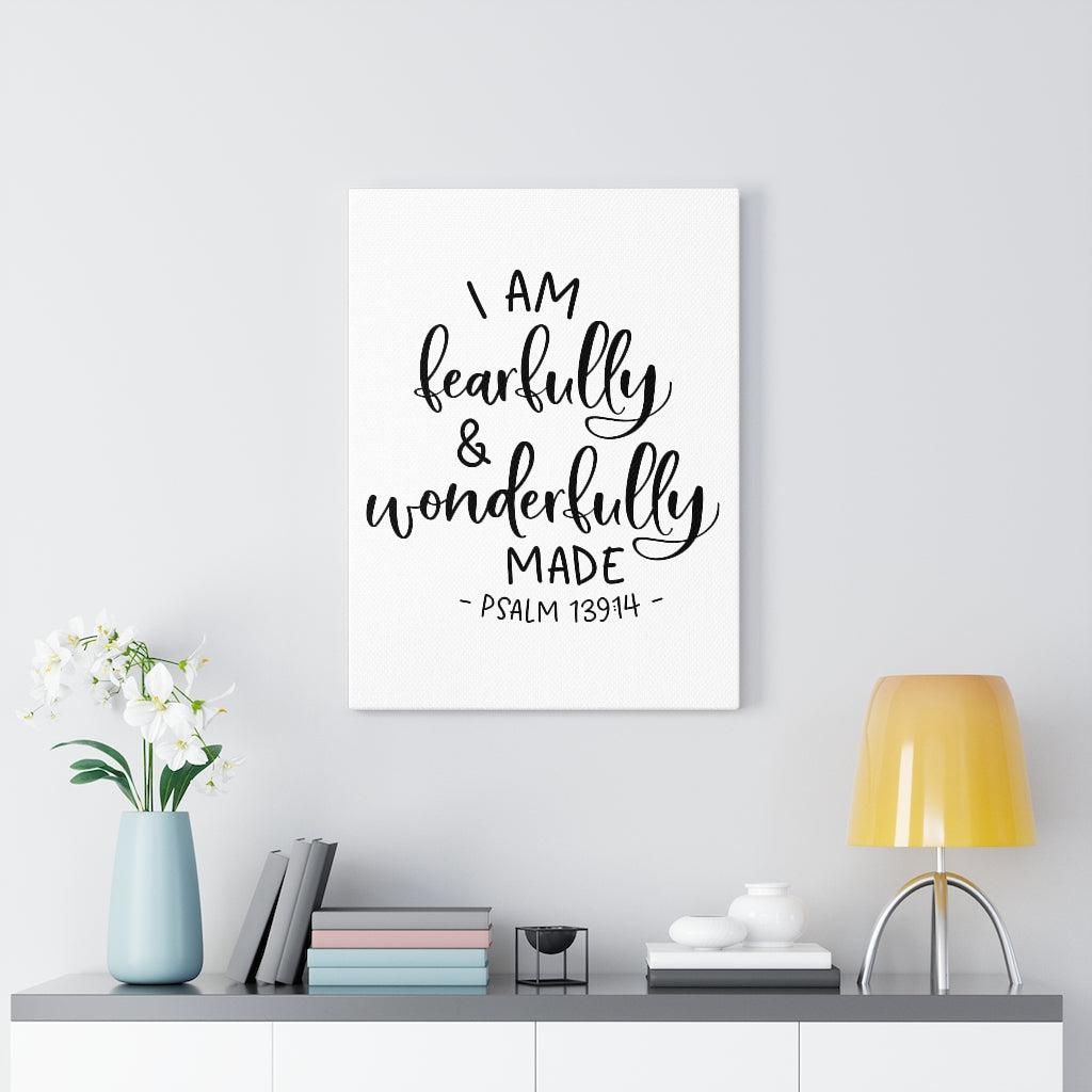 Scripture Walls I Am Fearfully Psalm 139:14 Bible Verse Canvas Christian Wall Art Ready to Hang Unframed-Express Your Love Gifts