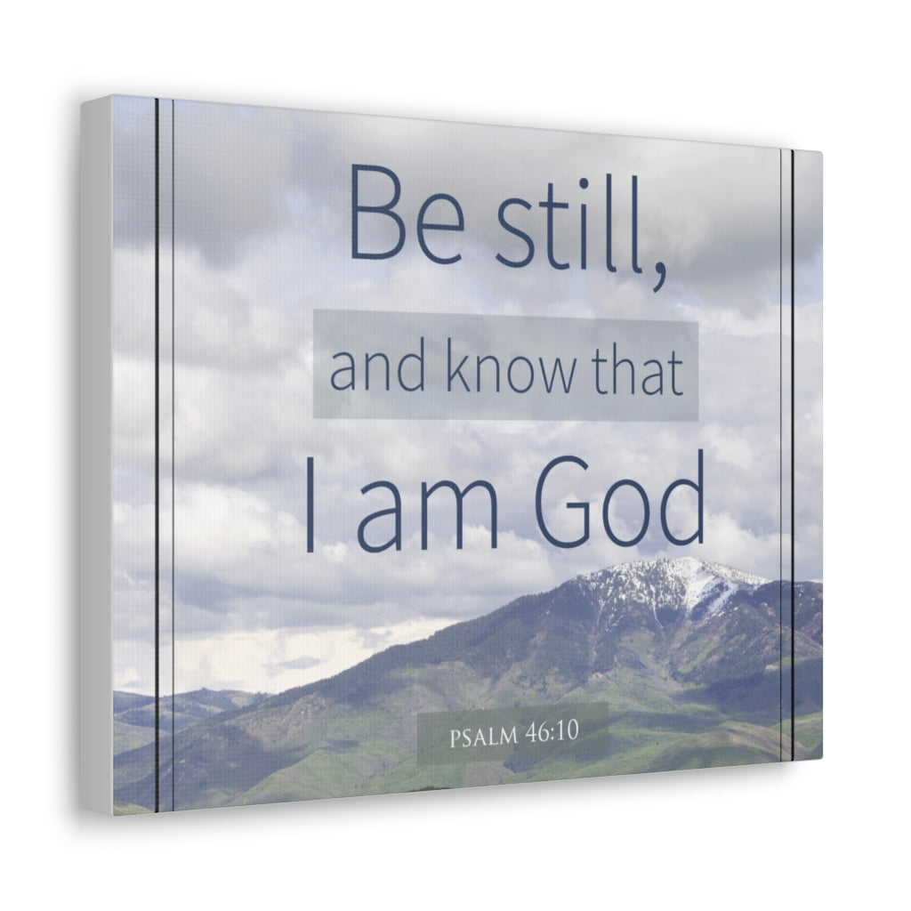 Scripture Walls I Am God Mountain Psalm 46:10 Bible Verse Canvas Christian Wall Art Ready to Hang Unframed-Express Your Love Gifts