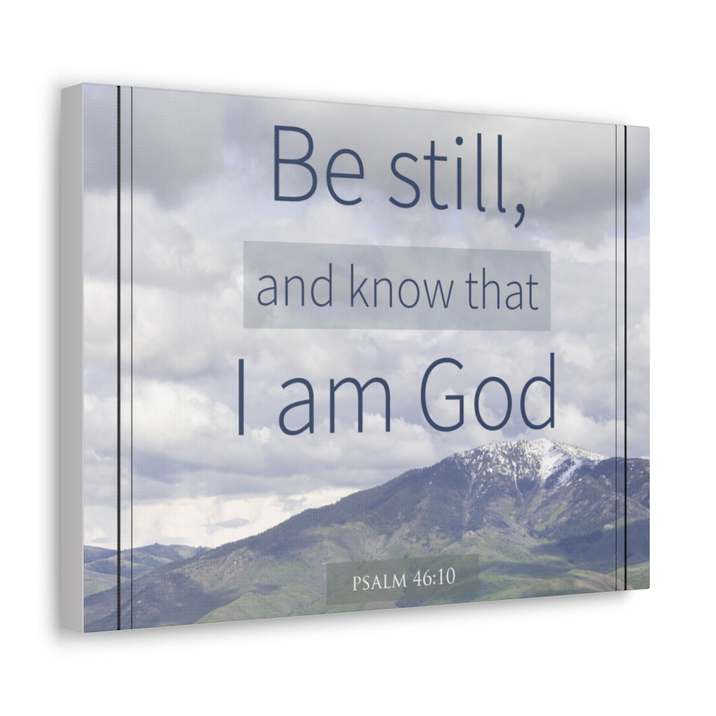 Scripture Walls I Am God Mountain Psalm 46:10 Bible Verse Canvas Christian Wall Art Ready to Hang Unframed-Express Your Love Gifts