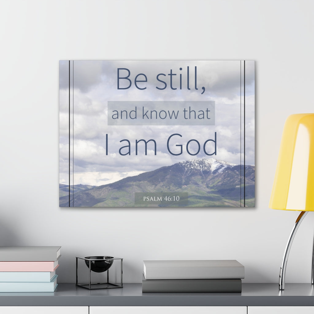 Scripture Walls I Am God Mountain Psalm 46:10 Bible Verse Canvas Christian Wall Art Ready to Hang Unframed-Express Your Love Gifts