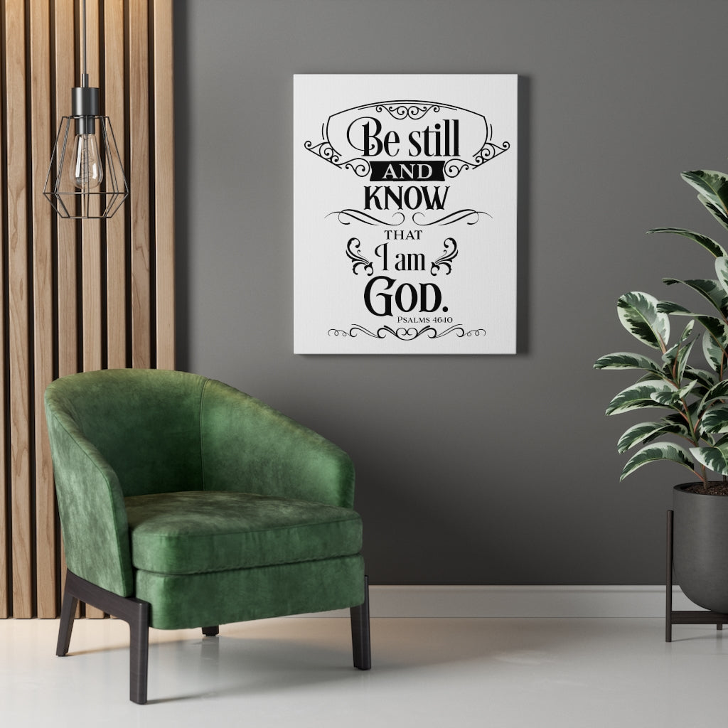 Scripture Walls I Am God Psalm 46:10 Bible Verse Canvas Christian Wall Art Ready to Hang Unframed-Express Your Love Gifts