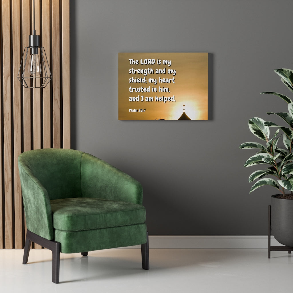 Scripture Walls I Am Helped Psalm 28:7 Bible Verse Canvas Christian Wall Art Ready to Hang Unframed-Express Your Love Gifts