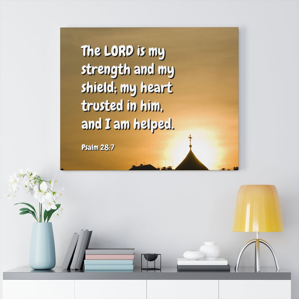 Scripture Walls I Am Helped Psalm 28:7 Bible Verse Canvas Christian Wall Art Ready to Hang Unframed-Express Your Love Gifts