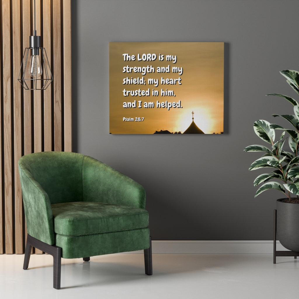 Scripture Walls I Am Helped Psalm 28:7 Bible Verse Canvas Christian Wall Art Ready to Hang Unframed-Express Your Love Gifts