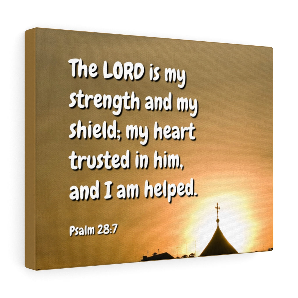 Scripture Walls I Am Helped Psalm 28:7 Bible Verse Canvas Christian Wall Art Ready to Hang Unframed-Express Your Love Gifts