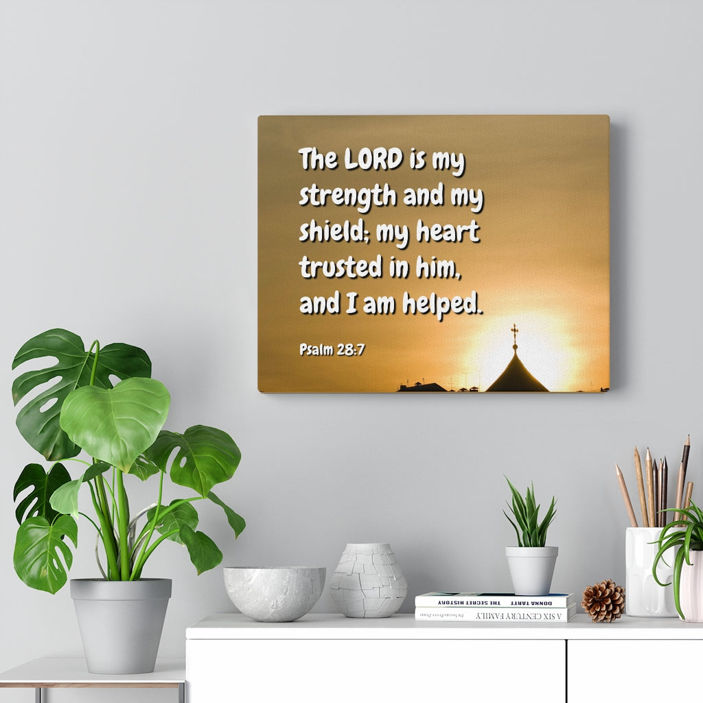 Scripture Walls I Am Helped Psalm 28:7 Bible Verse Canvas Christian Wall Art Ready to Hang Unframed-Express Your Love Gifts