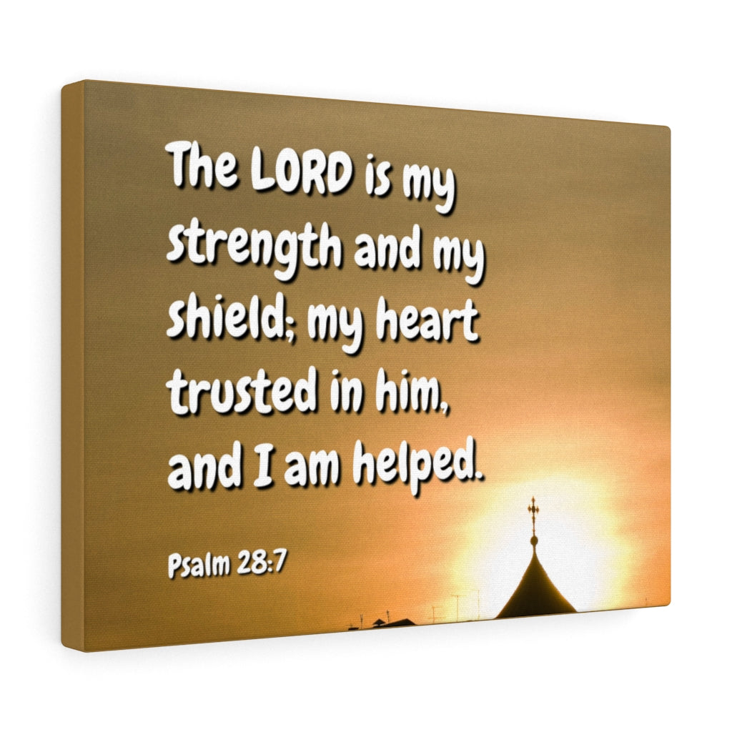 Scripture Walls I Am Helped Psalm 28:7 Bible Verse Canvas Christian Wall Art Ready to Hang Unframed-Express Your Love Gifts