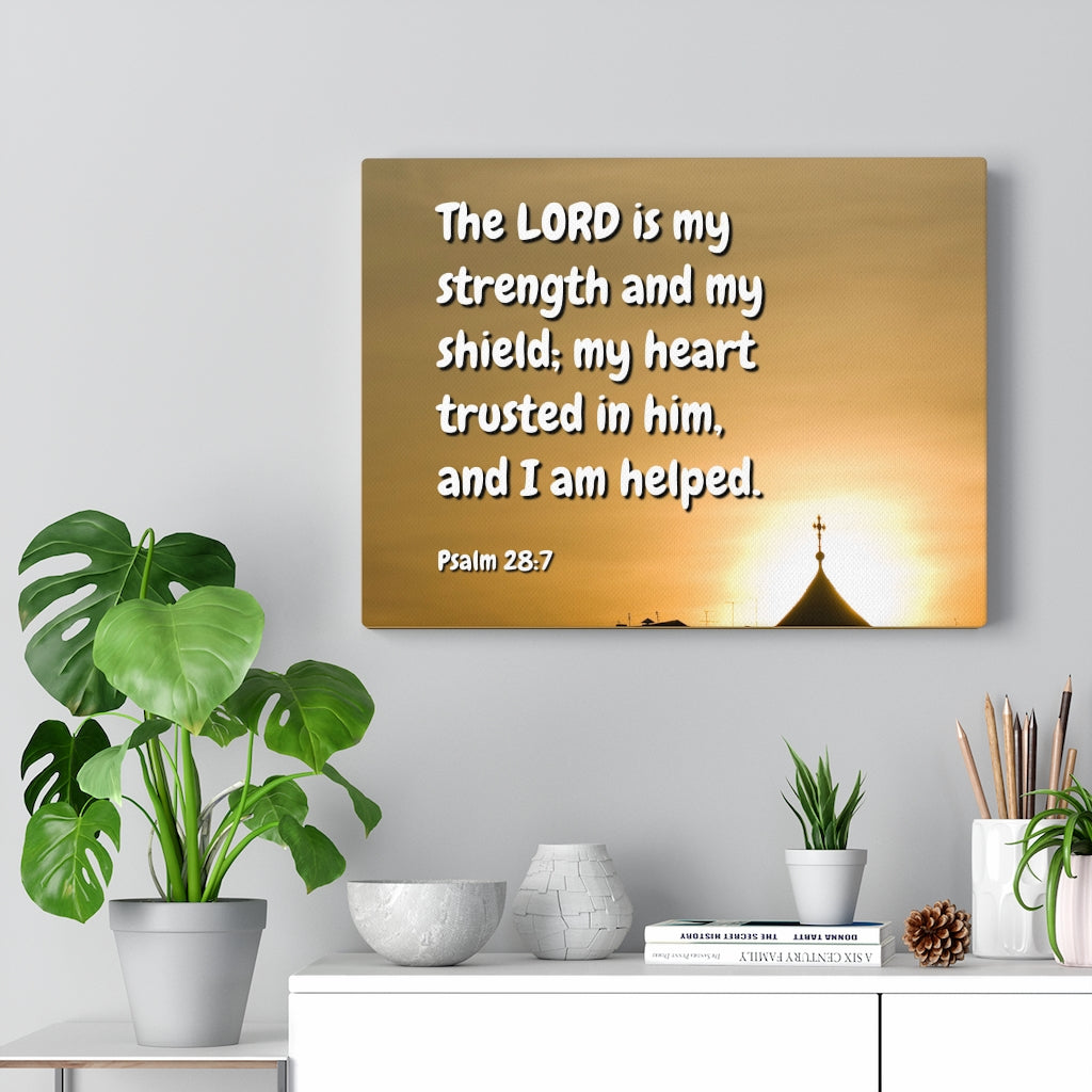 Scripture Walls I Am Helped Psalm 28:7 Bible Verse Canvas Christian Wall Art Ready to Hang Unframed-Express Your Love Gifts