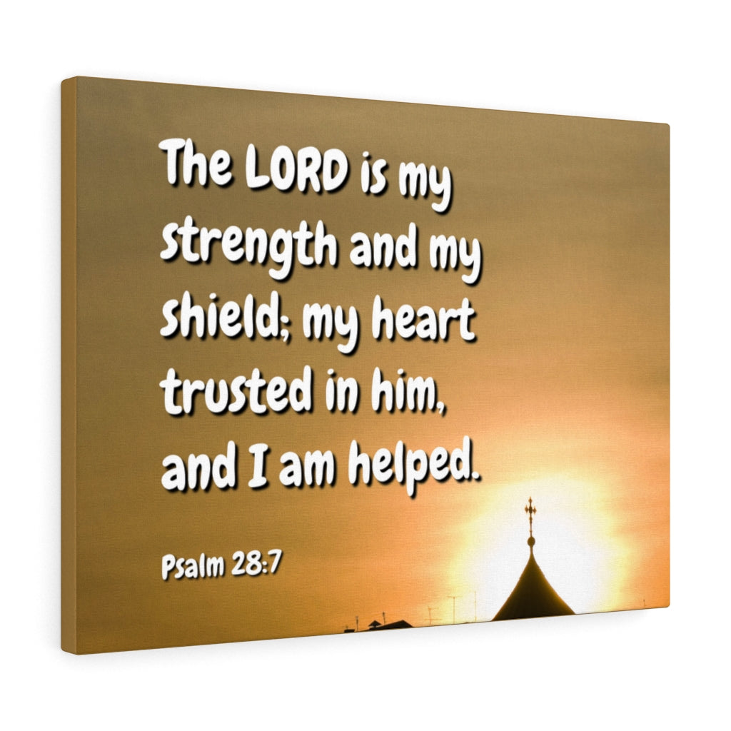 Scripture Walls I Am Helped Psalm 28:7 Bible Verse Canvas Christian Wall Art Ready to Hang Unframed-Express Your Love Gifts
