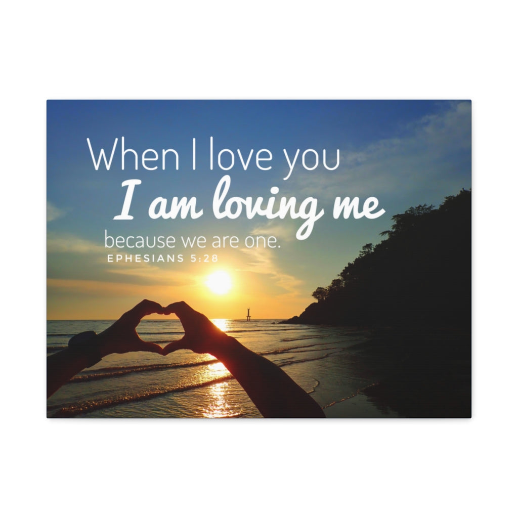 Scripture Walls I Am Loving Me Ephesians 5:28 Bible Verse Canvas Christian Wall Art Ready to Hang Unframed-Express Your Love Gifts