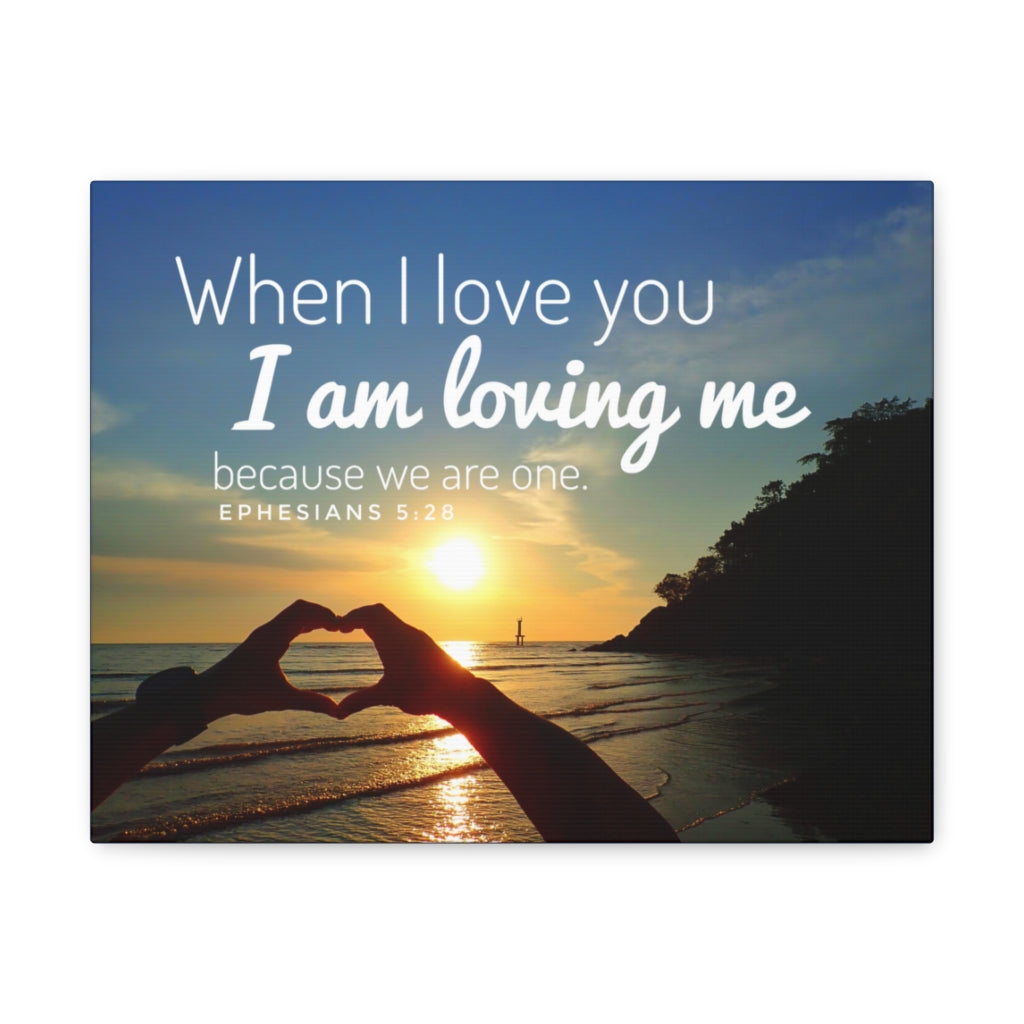 Scripture Walls I Am Loving Me Ephesians 5:28 Bible Verse Canvas Christian Wall Art Ready to Hang Unframed-Express Your Love Gifts