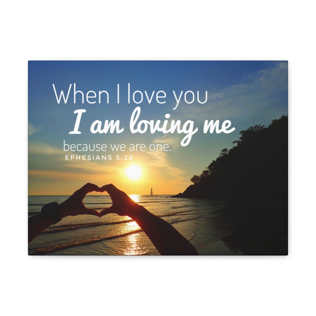Scripture Walls I Am Loving Me Ephesians 5:28 Bible Verse Canvas Christian Wall Art Ready to Hang Unframed-Express Your Love Gifts